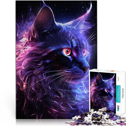1000-Teile-Puzzle für Erwachsene Mystische Katze Aus Karton,ab 14 Jahren Wanddekoration Spiele Spielzeug Geschenk。Größe:38x52cm/14.9x20.4Zoll 1000-Teile-Puzzle für Erwachsene Mystische Katze Aus Karton,ab 14 Jahren Wanddekoration Spiele Spielzeug Geschenk。Größe:38x52cm/14.9x20.4Zoll von LKSDCBOT