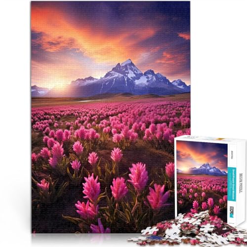 1000-Teile-Puzzle für Erwachsene Poster Frühlingsberge Aus Holz，für 14+ Entspannende Spiele Geschenk - Herausforderndes Spiel。Größe：50x75cm/19.6x29.5Zoll von LKSDCBOT