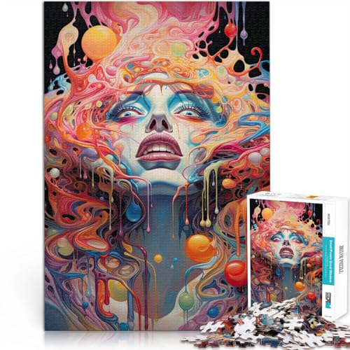 1000-Teile-Puzzle für Erwachsene Psychedelische Kunst Aus Karton，für und ab 14 Jahren Heimdekoration Geeignet 。Größe：26x38cm/10.2x14.9Zoll von LKSDCBOT