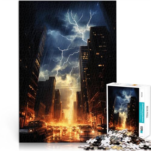 1000-Teile-Puzzle für Erwachsene Skyline von Lightning City Aus Karton,für und ab 14 Jahren Home Dekoration Spiel Spielzeug Tolles Geschenk zum Spielen。Größe:26x38cm/10.2x14.9Zoll 1000-Teile-Puzzle für Erwachsene Skyline von Lightning City Aus Karton,für und ab 14 Jahren Home Dekoration Spiel Spielzeug Tolles Geschenk zum Spielen。Größe:26x38cm/10.2x14.9Zoll von LKSDCBOT