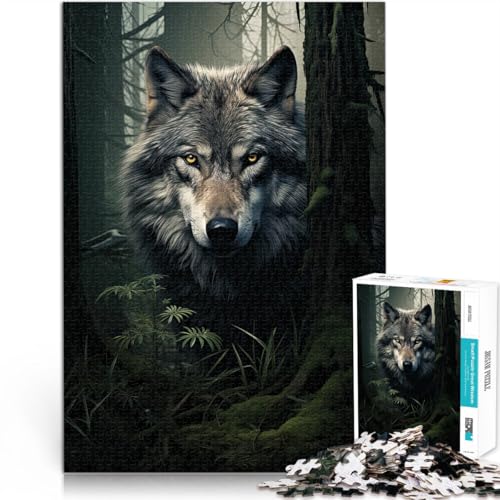1000-Teile-Puzzle für Erwachsene Wolf Art Aus Karton，für und ab 14 Jahren Schwierig zu vervollständigen, Aber lustig und humorvoll Kunstwerk Geschenk。Größe：38x52cm/14.9x20.4Zoll von LKSDCBOT