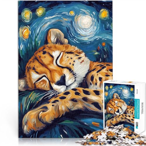 1000-Teile-Puzzle für Teenager Gepard schläft unter Sternenhimmel Aus Karton,für Kinder ab 14 Jahren Quizspiel Kunstwerk Geschenk。Größe:38x52cm/14.9x20.4Zoll 1000-Teile-Puzzle für Teenager Gepard schläft unter Sternenhimmel Aus Karton,für Kinder ab 14 Jahren Quizspiel Kunstwerk Geschenk。Größe:38x52cm/14.9x20.4Zoll von LKSDCBOT