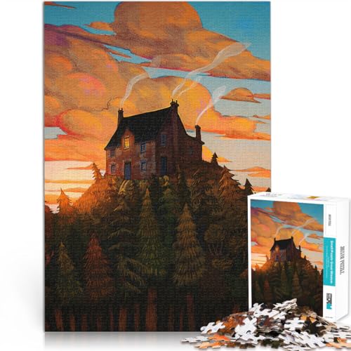 1000-Teile-Puzzle für Teenager Haus auf dem Hügel Aus Holz,ab 14 Jahren Stressabbau Wichtelgeschenke。Größe:50x75cm/19.6x29.5Zoll 1000-Teile-Puzzle für Teenager Haus auf dem Hügel Aus Holz,ab 14 Jahren Stressabbau Wichtelgeschenke。Größe:50x75cm/19.6x29.5Zoll von LKSDCBOT