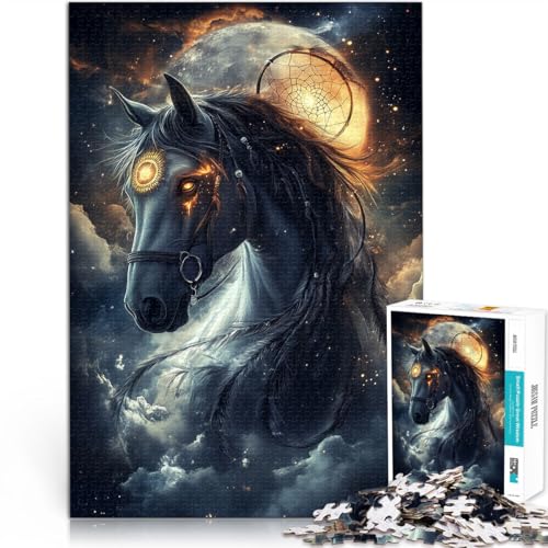 1000-Teile-Puzzle für Teenager Heiliges Pferd Aus Karton，ab 14 Jahren Lernspiel Einzigartige Geburtstags Größe：26x38cm/10.2x14.9Zoll von LKSDCBOT