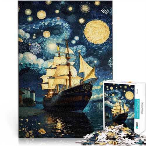 1000-Teile-Puzzle für Teenager Sternennachtboot Aus Karton,ab 14 Jahren Intellektuelles Dekompressions-Lernspielzeug 。Größe:26x38cm/10.2x14.9Zoll 1000-Teile-Puzzle für Teenager Sternennachtboot Aus Karton,ab 14 Jahren Intellektuelles Dekompressions-Lernspielzeug 。Größe:26x38cm/10.2x14.9Zoll von LKSDCBOT