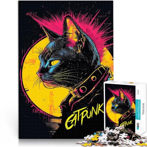 1000 Teile für Geschenke für Erwachsene Coole Katze Aus Karton，für Kinder ab 14 Jahren mit vollständig miteinander verbundenen Stücken beliebiger Form Lustiges Geschenk für die ganze Familie。 von LKSDCBOT