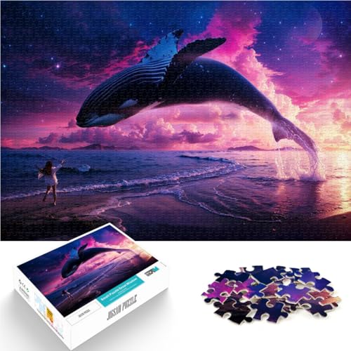 1000-teilige Puzzles für Erwachsene Fliegender Wal Aus Karton，für 14+ Lernspiel für Familien Geschenkideen。Größe：26x38cm/10.2x14.9Zoll von LKSDCBOT