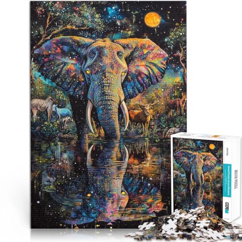 1000-teilige Puzzles für Erwachsene Majestätischer Elefant Aus Karton,ab 14 Jahren Spielzeug-Wanddekoration Künstlersammlung, Bildende Kunst。Größe:26x38cm/10.2x14.9Zoll 1000-teilige Puzzles für Erwachsene Majestätischer Elefant Aus Karton,ab 14 Jahren Spielzeug-Wanddekoration Künstlersammlung, Bildende Kunst。Größe:26x38cm/10.2x14.9Zoll von LKSDCBOT