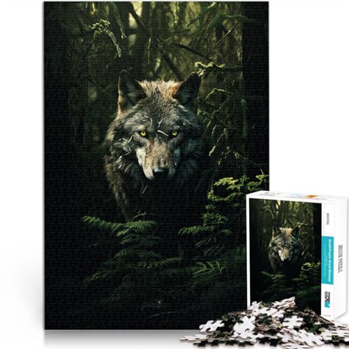 1000-teilige Puzzles für Erwachsene Wolf Art Aus Karton，ab 14 Jahren Spielzeug-Wanddekoration Spiele Spielzeug Geschenk。Größe：26x38cm/10.2x14.9Zoll von LKSDCBOT
