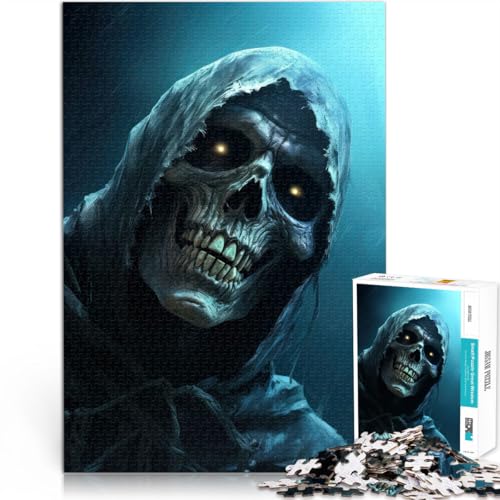 1000-teilige Puzzles für Erwachsene gruseliger Totenkopf, der lacht Aus Karton，Geeignet für Personen ab 14 Jahren Spielzeug-Intellektuelles Spiel Tolles Geschenk zum Spielen。Größe：38x52cm von LKSDCBOT