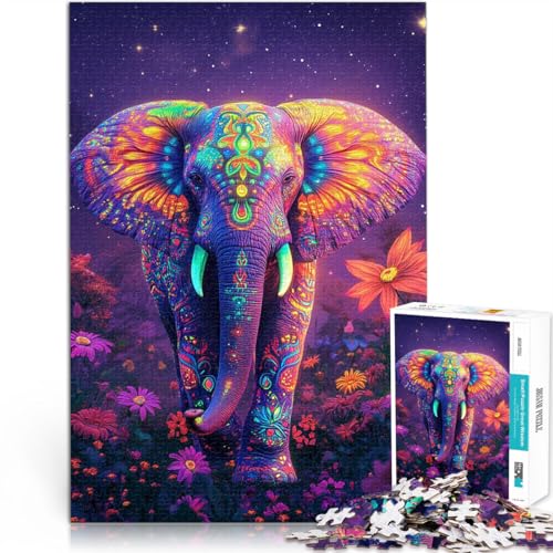 1000-teilige Puzzles für Erwachsene und Jugendliche Psychedelischer Elefant Aus Karton,ab 14 Jahren Home Dekoration Spiel Spielzeug Lernen pädagogisches Geschenk。Größe:26x38cm/10.2x14.9Zoll 1000-teilige Puzzles für Erwachsene und Jugendliche Psychedelischer Elefant Aus Karton,ab 14 Jahren Home Dekoration Spiel Spielzeug Lernen pädagogisches Geschenk。Größe:26x38cm/10.2x14.9Zoll von LKSDCBOT