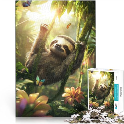 1000-teiliges Puzzle für Erwachsene Faultier im Regenwald Aus Karton,ab 14 Jahren Lernspielzeug Tolle Geschenke und Spielzeuge。Größe:38x52cm/14.9x20.4Zoll 1000-teiliges Puzzle für Erwachsene Faultier im Regenwald Aus Karton,ab 14 Jahren Lernspielzeug Tolle Geschenke und Spielzeuge。Größe:38x52cm/14.9x20.4Zoll von LKSDCBOT