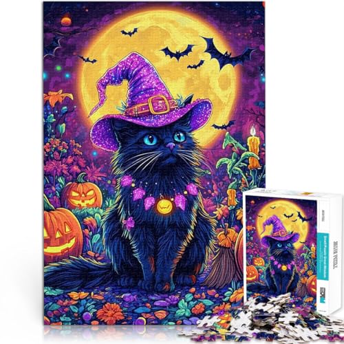 1000-teiliges Puzzle für Erwachsene Halloween Hexenkatze Aus Karton,ab 14 Jahren Analyse und Logik Weihnachtsspiel Geschenke für Frauen。Größe:38x52cm/14.9x20.4Zoll 1000-teiliges Puzzle für Erwachsene Halloween Hexenkatze Aus Karton,ab 14 Jahren Analyse und Logik Weihnachtsspiel Geschenke für Frauen。Größe:38x52cm/14.9x20.4Zoll von LKSDCBOT