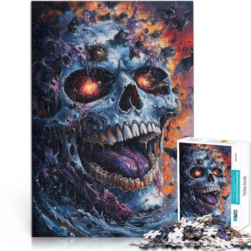 1000-teiliges Puzzle für Erwachsene Leuchtender Totenkopf mit Fledermäusen Aus Karton,ab 14 Jahren Familienaktivitäten 。Größe:38x52cm/14.9x20.4Zoll 1000-teiliges Puzzle für Erwachsene Leuchtender Totenkopf mit Fledermäusen Aus Karton,ab 14 Jahren Familienaktivitäten 。Größe:38x52cm/14.9x20.4Zoll von LKSDCBOT