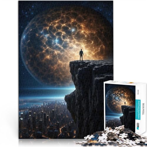 1000-teiliges Puzzle für Erwachsene Mit Blick auf die Stadt Aus Karton，ab 14 Jahren Unmögliches Spiel Weihnachtsgeburtstagsgeschenk。Größe：26x38cm/10.2x14.9Zoll von LKSDCBOT
