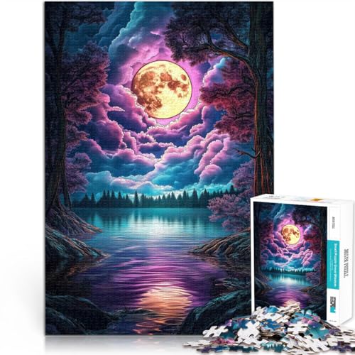 1000-teiliges Puzzle für Erwachsene Vollmond über dem See. Aus Karton,Geeignet für Kinder ab 14 Jahren Intellektuelles Spiel Gutes Geschenk。Größe:26x38cm/10.2x14.9Zoll 1000-teiliges Puzzle für Erwachsene Vollmond über dem See. Aus Karton,Geeignet für Kinder ab 14 Jahren Intellektuelles Spiel Gutes Geschenk。Größe:26x38cm/10.2x14.9Zoll von LKSDCBOT