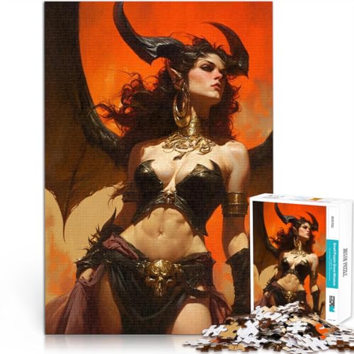 1000-teiliges Puzzle für Erwachsene und Jugendliche Teufelin Aus Karton，für 14+ Spiel Wanddekoration Spiele Spielzeug Geschenk。Größe：26x38cm/10.2x14.9Zoll von LKSDCBOT