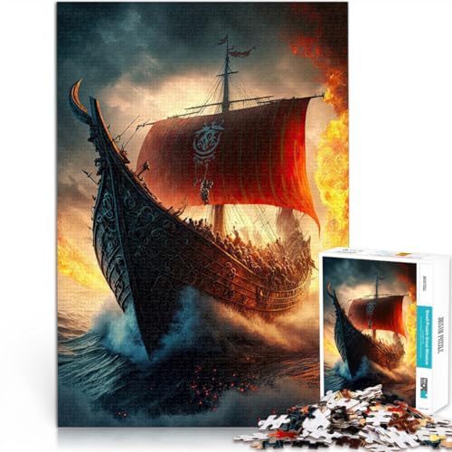 2000-Teile-Puzzle für Erwachsene Piratenschiff Aus Karton，Geeignet für Personen ab 14 Jahren Lernspiel-Herausforderungsspielzeug Lernspiel zum Geburtstag und Weihnachten。Größe：70x100cm von LKSDCBOT