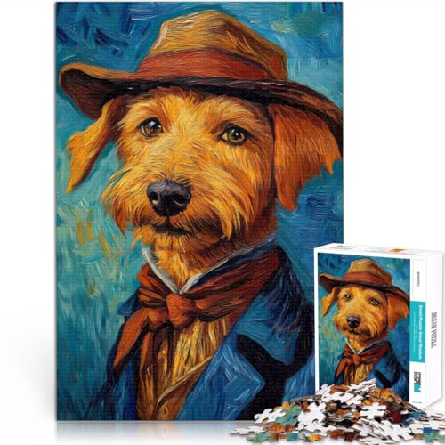 2000 Teile Puzzles für Erwachsene Puzzles Geschenke Gemälde „Hund mit Hut Aus Karton，Geeignet für Kinder ab 14 Jahren Spielzeug-Wanddekoration Tolle Geschenke und Spielzeuge。Größe：70x100cm von LKSDCBOT