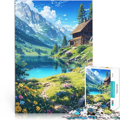 2000-teilige Puzzles für Erwachsene Cottage am Wasser Aus Karton，für 14+ Lernspiele Heimdekoration Spiele Spielzeug Geschenk。Größe：70x100cm/27.5x39.3Zoll von LKSDCBOT