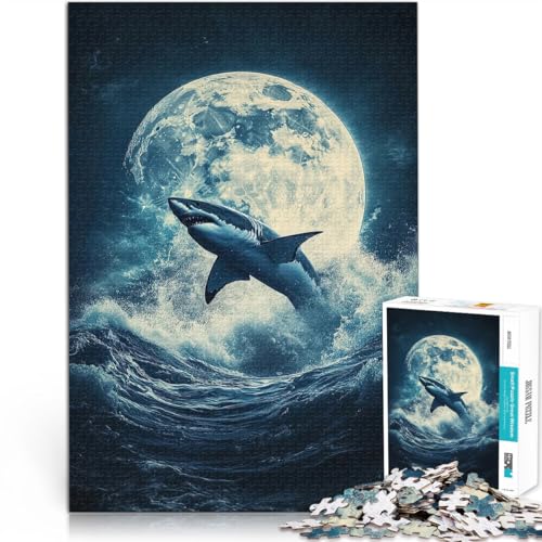 2000-teilige Puzzles für Erwachsene Hai im Mond Aus Karton,Geeignet für Kinder ab 14 Jahren Lernspiele für Erwachsene und Jugendliche Geschenk - Herausforderndes Spiel。Größe:70x100cm/27.5x39.3Zoll 2000-teilige Puzzles für Erwachsene Hai im Mond Aus Karton,Geeignet für Kinder ab 14 Jahren Lernspiele für Erwachsene und Jugendliche Geschenk - Herausforderndes Spiel。Größe:70x100cm/27.5x39.3Zoll von LKSDCBOT