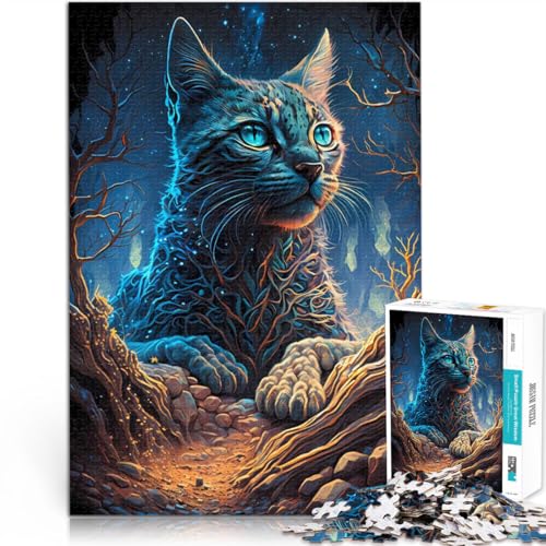 2000-teilige Puzzles für Erwachsene Mystische Savannah-Katze Aus Karton，Geeignet für Personen ab 14 Jahren Eltern-Kind-Interaktion Interessante Geschenke zur Stressreduzierung。Größe：70x100cm von LKSDCBOT