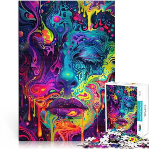 2000-teiliges Puzzle für Erwachsene Psychedelisches Schmelzgesicht Aus Karton，für und ab 14 Jahren Lernspiele Lernspiel zum Geburtstag und Weihnachten。Größe：70x100cm/27.5x39.3Zoll von LKSDCBOT