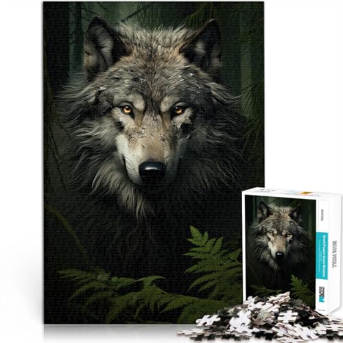 Präzisionsgeschnittenes 1000-teiliges Puzzle Wolf Art Aus Holz，für Kinder ab 14 Jahren Lernspielzeug für die ganze Familie Weihnachtsspiel Geschenke。Größe：50x75cm/19.6x29.5Zoll von LKSDCBOT