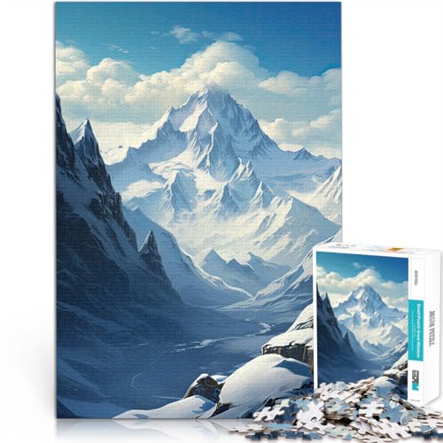 Präzisionsgeschnittenes 2000-teiliges Puzzle Berge im Winter Aus Karton，für 14+ Kunstwerk Tolle Geschenke und Spielzeuge。Größe：70x100cm/27.5x39.3Zoll von LKSDCBOT
