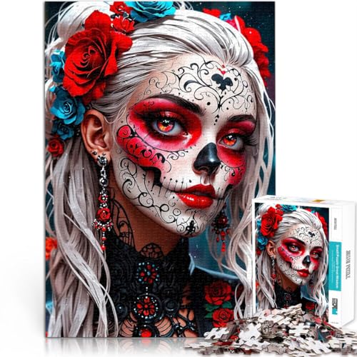 Puzzle 1000 Teile Erwachsene Zuckerschädel-Make-up Aus Holz,ab 14 Jahren Spielzeug-Intellektuelles Spiel Geschenke für Freunde und Familie。Größe:50x75cm/19.6x29.5Zoll Puzzle 1000 Teile Erwachsene Zuckerschädel-Make-up Aus Holz,ab 14 Jahren Spielzeug-Intellektuelles Spiel Geschenke für Freunde und Familie。Größe:50x75cm/19.6x29.5Zoll von LKSDCBOT