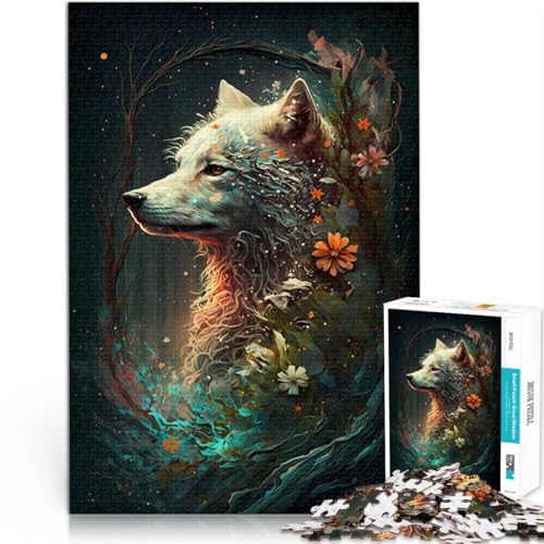 Puzzle 1000 Teile für Erwachsene Blumenwolf Aus Karton,ab 14 Jahren Entspannende Spiele Geschenk - Herausforderndes Spiel。Größe:26x38cm/10.2x14.9Zoll Puzzle 1000 Teile für Erwachsene Blumenwolf Aus Karton,ab 14 Jahren Entspannende Spiele Geschenk - Herausforderndes Spiel。Größe:26x38cm/10.2x14.9Zoll von LKSDCBOT