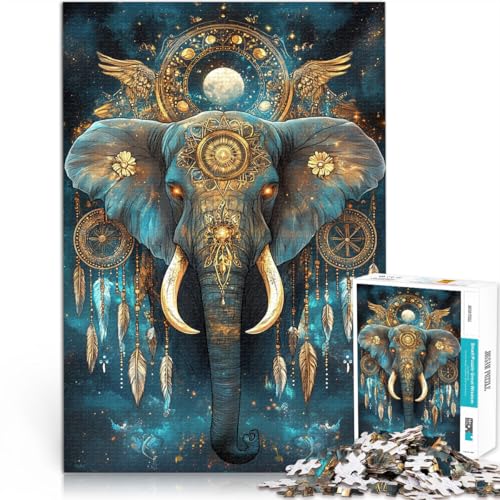 Puzzle 1000 Teile für Erwachsene Geheimnisvoller Elefant Aus Karton，Geeignet für Kinder ab 14 Jahren Für Familienspaß Lernspiel zum Geburtstag und Weihnachten。Größe：26x38cm/10.2x14.9Zoll von LKSDCBOT