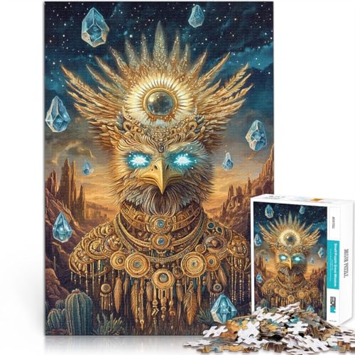 Puzzle 1000 Teile für Erwachsene Goldener Phönix Aus Holz，für 14+ Lustige Spiele Geschenkideen。Größe：50x75cm/19.6x29.5Zoll von LKSDCBOT