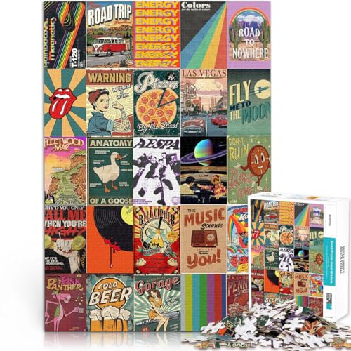 Puzzle 1000 Teile für Erwachsene Retro-Farbspleißplakat Aus Karton,Geeignet für Personen ab 14 Jahren Wohnkunstdekor Geschenke für Freunde und Familie。Größe:38x52cm/14.9x20.4Zoll Puzzle 1000 Teile für Erwachsene Retro-Farbspleißplakat Aus Karton,Geeignet für Personen ab 14 Jahren Wohnkunstdekor Geschenke für Freunde und Familie。Größe:38x52cm/14.9x20.4Zoll von LKSDCBOT