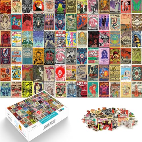 Puzzle 1000 Teile für Erwachsene Retro-Graffiti-Collage Aus Karton，Geeignet für Personen ab 14 Jahren für Lernspiel-Herausforderungsspielzeug Familienspiele Weihnachten Geburtstagsgeschenke。 von LKSDCBOT