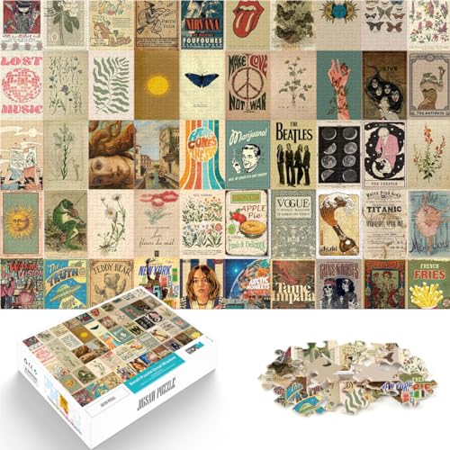 Puzzle 1000 Teile für Erwachsene Retro-Plakatkunst Aus Karton，ab 14 Jahren Kunstdekoration für Zuhause Geburtstagsgeschenk。Größe：38x52cm/14.9x20.4Zoll von LKSDCBOT