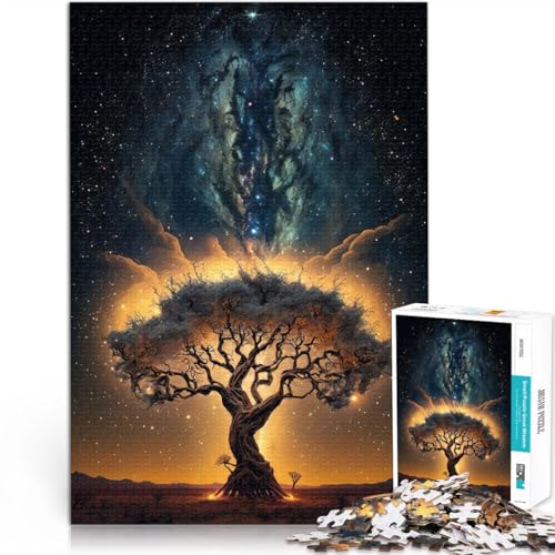 Puzzle 1000 Teile für Erwachsene kosmischer Baum des Lebens Aus Karton，Geeignet für Personen ab 14 Jahren pädagogische Herausforderung Geburtstagsgeschenk。Größe：38x52cm/14.9x20.4Zoll von LKSDCBOT