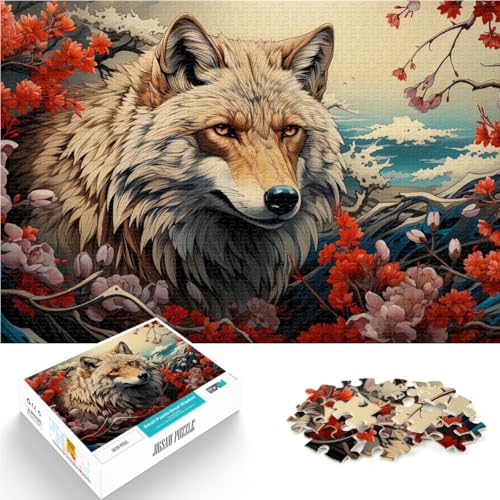 Puzzle 1000 Teile für Erwachsene und Jugendliche Kirschblüte Wolf Tier Aus Karton,ab 14 Jahren Lernspielzeug Lustiges Geschenk。Größe:26x38cm/10.2x14.9Zoll Puzzle 1000 Teile für Erwachsene und Jugendliche Kirschblüte Wolf Tier Aus Karton,ab 14 Jahren Lernspielzeug Lustiges Geschenk。Größe:26x38cm/10.2x14.9Zoll von LKSDCBOT