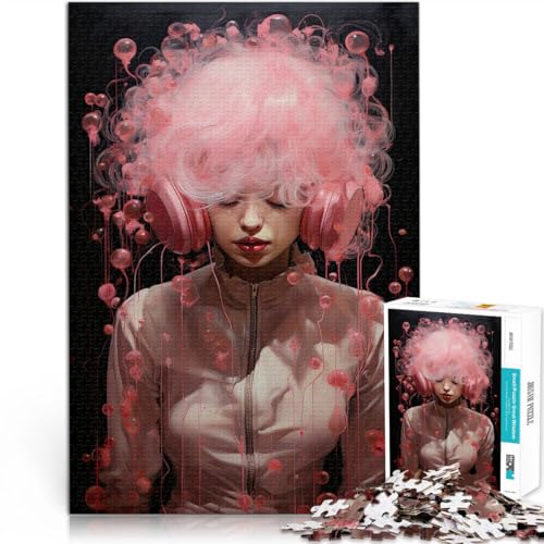 Puzzle 1000 Teile für Erwachsene und Jugendliche Rosa Rauschen Aus Holz，Geeignet für Personen ab 14 Jahren Heimdekorationsspielzeug Geschenkideen。Größe：50x75cm/19.6x29.5Zoll von LKSDCBOT