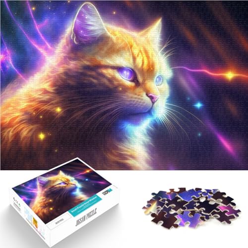 Puzzle 2000 Teile für Erwachsene Kosmische Weltraumkatze Aus Karton，für und ab 14 Jahren Eltern-Kind-Interaktion Familienspiele Weihnachten Geburtstagsgeschenke。Größe：70x100cm/27.5x39.3Zoll von LKSDCBOT