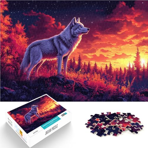 Puzzle 2000 Teile für Erwachsene Wolf Art Series Stil Aus Karton，Geeignet für Kinder ab 14 Jahren Lernspiel-Herausforderungsspielzeug Lernspiel zum Geburtstag und Weihnachten。Größe：70x100cm von LKSDCBOT