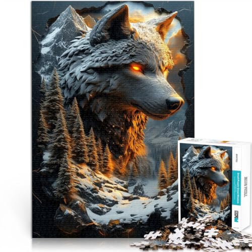 Puzzle 2000 Teile für Erwachsene und Jugendliche Wolf Mountain Aus Karton，ab 14 Jahren Spielzeug Lernspiele Antistress Lernspiel zum Geburtstag und Weihnachten。Größe：70x100cm/27.5x39.3Zoll von LKSDCBOT