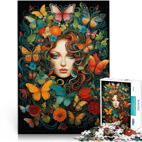 Puzzle für Erwachsene, 1000 Teile Frau Schmetterling Aus Karton,ab 14 Jahren lustige Spiele für die ganze Familie Weihnachtsspiel Geschenke。Größe:38x52cm/14.9x20.4Zoll Puzzle für Erwachsene, 1000 Teile Frau Schmetterling Aus Karton,ab 14 Jahren lustige Spiele für die ganze Familie Weihnachtsspiel Geschenke。Größe:38x52cm/14.9x20.4Zoll von LKSDCBOT