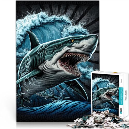 Puzzle für Erwachsene, 1000 Teile Hai Bunt Aus Karton,ab 14 Jahren Dekomprimierendes intellektuelles Lernspielzeug Einzigartige Geburtstags Größe:38x52cm/14.9x20.4Zoll Puzzle für Erwachsene, 1000 Teile Hai Bunt Aus Karton,ab 14 Jahren Dekomprimierendes intellektuelles Lernspielzeug Einzigartige Geburtstags Größe:38x52cm/14.9x20.4Zoll von LKSDCBOT