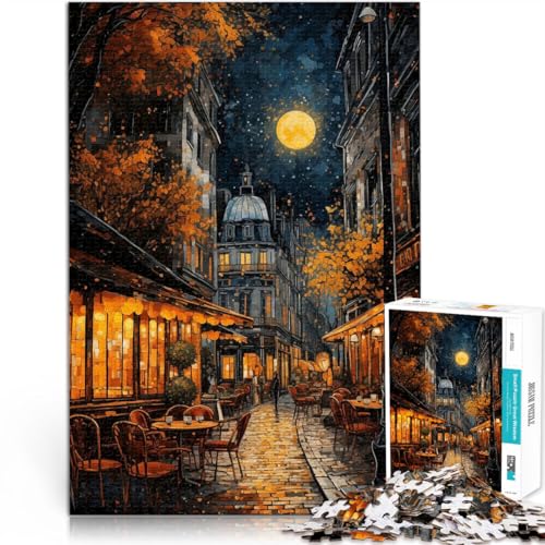 Puzzle für Erwachsene, 1000 Teile Pariser Straßen bei Nacht Aus Karton，ab 14 Jahren Staycation: Zeit totschlagen Geschenk zum Geburtstag。Größe：38x52cm/14.9x20.4Zoll von LKSDCBOT