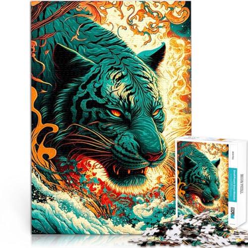 Puzzle für Erwachsene, 1000 Teile Tiger Aus Karton，für 14+ Lernspiel für Familien Künstlersammlung, Bildende Kunst。Größe：26x38cm/10.2x14.9Zoll von LKSDCBOT