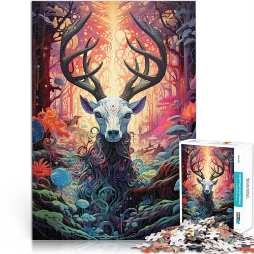 Puzzle für Erwachsene, 1000 Teile Trippy Forest Aus Holz，für und ab 14 Jahren Lernspielzeug für die ganze Familie Lustiges Geschenk für die ganze Familie。Größe：50x75cm/19.6x29.5Zoll von LKSDCBOT