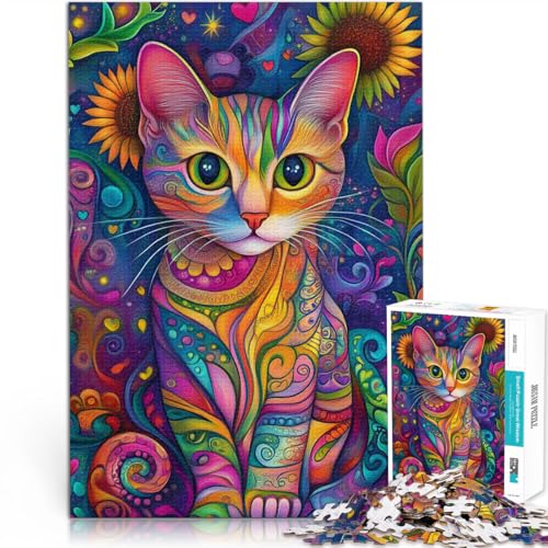 Puzzle für Erwachsene 1000 Teile ÄSTHETISCHE KATZENKUNST Aus Karton，für 14+ Intellektuelles Spiel 。Größe：26x38cm/10.2x14.9Zoll von LKSDCBOT