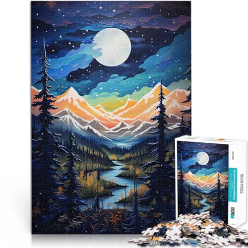 Puzzle für Erwachsene 1000 Teile Berge bei Nacht Aus Karton,Geeignet für Personen ab 14 Jahren Heimdekorationsspielzeug Schenkung von Kunstwerken。Größe:26x38cm/10.2x14.9Zoll Puzzle für Erwachsene 1000 Teile Berge bei Nacht Aus Karton,Geeignet für Personen ab 14 Jahren Heimdekorationsspielzeug Schenkung von Kunstwerken。Größe:26x38cm/10.2x14.9Zoll von LKSDCBOT