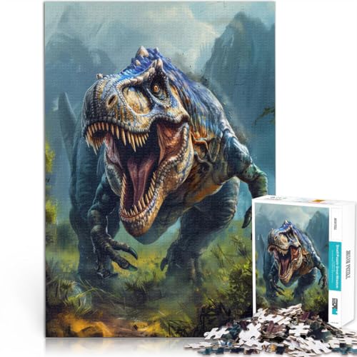 Puzzle für Erwachsene 1000 Teile Brüllender T-Rex Aus Karton，ab 14 Jahren Kunstdekoration für Zuhause Weihnachts- und Geburtstagsgeschenke。Größe：26x38cm/10.2x14.9Zoll von LKSDCBOT